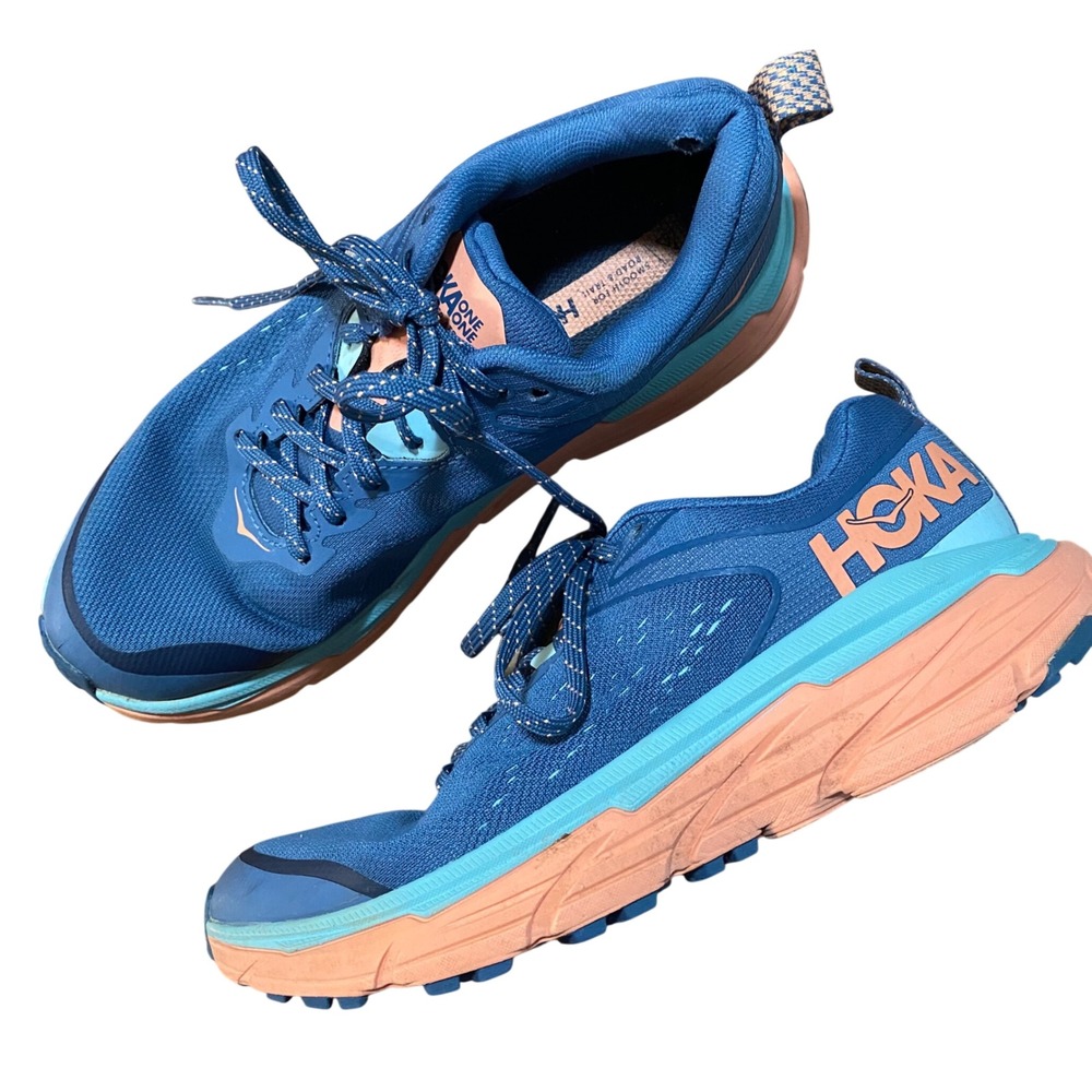 Hoka One One Challenger ATR 6 Womens 8 8B Blue Teal Orange Trail Running Shoes‎